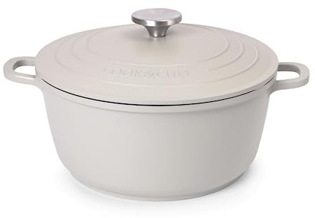 Casserole Dishes with Lid Oven Proof – Non Stick Deep Dutch Oven – Induction Cooking Pot – Oven Safe Aluminium Stockpot – 4L, 24cm, Grey – by Nuovva