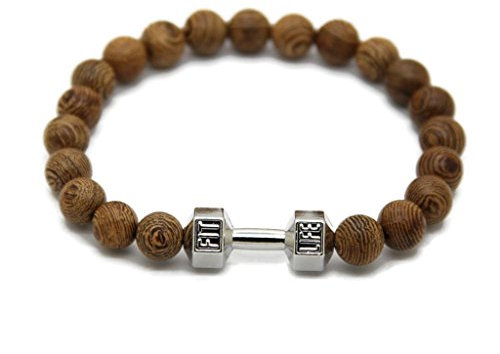 Lion & Son Fitness-Armband Herren-Mode-Schmuck Obsidian Vintage-Fashion Damen-Accessoire Sport-Band (Silver)