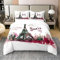 100% Baumwolle Paris Bettbezug 135x200,Romantische Eiffelturm Bettwäsche Set,Rosa Blüten Blumen Tröster Abdeckung für Valentinstag,Jubiläum Bettwäsche Abdeckung mit 1 Kissenbezug Leicht