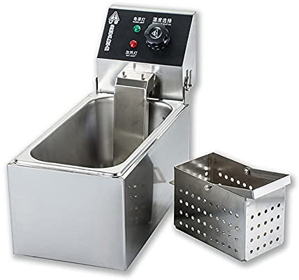 5L Deep Fryer Pot with Grease Temperature Control Deep Fat Fryer Removable Oil Container Stainless Steel Basket Removable Design Fryer for Home Restaurant Kitchen