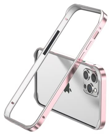 OSMARI Aluminum Frame Metal Bumper für iPhone 15 Case,Slim Metal Frame Bumper Cover mit weichem Innenbumper, erhöhter Kantenschutz Keine Signalinterferenz (Roségold)