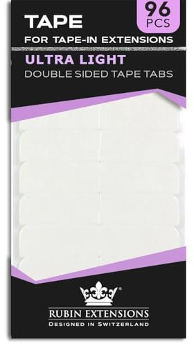 Rubin Extensions Tape Extensions Klebeband 96 Stück 4 cm x 0,8 cm - Ersatztapes Klebestreifen extra Stark - für Haarverlängerungen & Perücken
