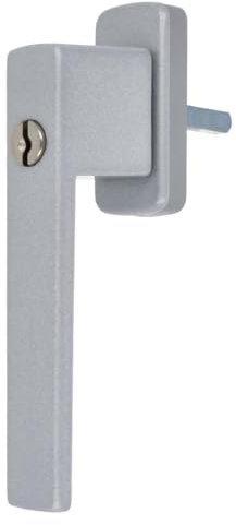 Aluminium Fenstergriff Quadrat abschließbar, Farbe:Silber, Stiftlänge:40mm