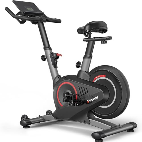PASYOU S40 Heimtrainer Ergometer, Indoor Fitnessbike, Heimtrainer Fahrrad mit Magnetwiderstand, LCD Monitor Fahrrad-Heimtrainer für Zuhause, Leises&Herzfrequenzüberwachung,160KG Belastbar