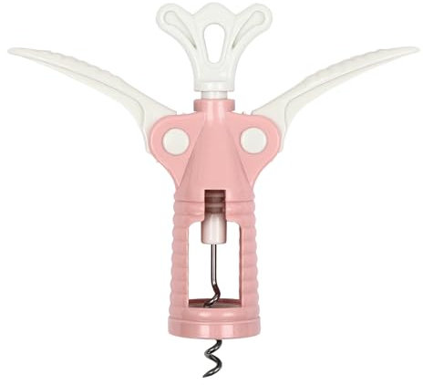 Levkitch Bottle Opener - Wing Corkscrew for Red Wine Beer, Ergonomic Cork Screw Wine Corker Wing Corkscrew Wine Opener Used in Kitchen Restaurant Chateau and Bars (Pink)