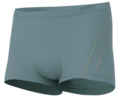 INBIKE Radunterhose Fahrradhose Radlerhose Herren Kurz Gepolstert Atmungsaktive Elastische Schnelltrockende Fahrradunterwäsche MTB Hose Unterwäsche mit Sitzpolster Grün XXL