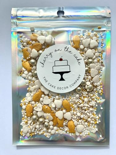 Cherry on the cake Streuselmix Hallelujah I Essbare Deko I Streusel I Zuckerstreusel I Zur Deko von Cupcakes, Torten, Kuchen uvm. für Taufe, Kommunion, Konfirmation (80g)