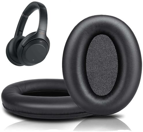 Replacement Earpads for Sony WH-1000XM3(WH1000XM3) Over-Ear Headphones,Compatitable with Sony WH-1000XM3 Noise Cancelling Headphone Luxury Soft Leather Memory Foam Black