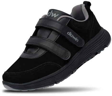 diawin Chaussures en Cuir Véritable Extra-Larges pour Femmes – Avant-Pied Extra Large, Profondeur Supplémentaire, Confort Pieds Gonflés, Idéal pour Diabétiques