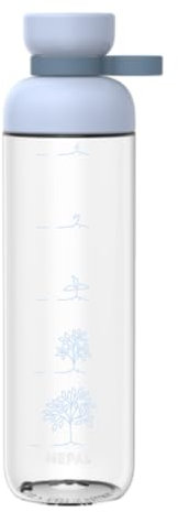 Mepal Trinkflasche mit Zeitmarkierungen - Motivations-Wasserflasche mit extra Trinkkomfort - Einzigartiger Größenangabe - BPA-frei & auslaufsicher - Grow the Tree - 900 ml - Nordic blue