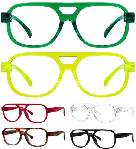 Eyekepper 6er Pack Große Pilot Lesebrille für Damen und Herren mit Metalllosen Schraubenlosen Federscharniere