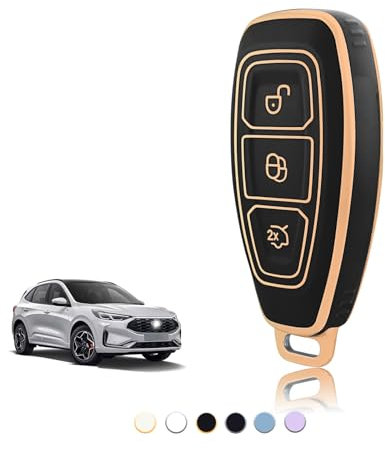 TOOMUME Schlüsselhülle TPU, Autoschlüssel Hülle Passt für Ford Kuga Puma Fiesta Focus Ecosport Mondeo Galaxy Edge Grand C-Max B-Max Mk2 Mk3 Mk4, Schlüsselcover Schutz Schlüsselgehäuse - Smart Key