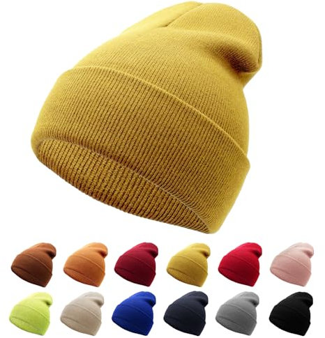 NebulaGlam Mütze Warm Mützen Unisex Wintermütze Strickmütze Weiche Winter Beanie Mütze für Herren und Damen für Outdoor Sports (Ingwer)