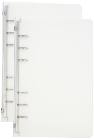 PATIKIL A6 Binder Cover, 2 Stück PP 6 Ring Loose Leaf Binder Protector Round Ring Binder Cover Nachfüllbares Notizbuch Verdickter Frosted Binder für Meeting Notebook Folder, Transparent
