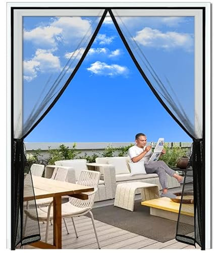Zanzariera magnetica per gazebo da terrazza 160 x 190 cm, chiusura automatica, rete invisibile, dimensioni speciali, zanzariera, grande tenda, protezione contro mosche e insetti