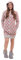 Leo Corsetteria Vestaglia per donna pile calda giovane invernale collo alto bottoni Cappuccio tasche fantasia Rombi Rosso Misura M