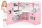 GYMAX Kids Corner Kitchen, Wooden Toy Kitchen with Microwave, Washing Machine, Ice Maker, Cooking Accessories, Realistic Light & Sound, Large Play Kitchen for Age 3+, Pink+White