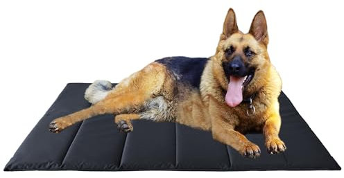 Aveanit wasserdichte Hundematte für Outdoor, Hundedecke Waschbares, Waschbares Hundebett, Hundekissen für Reise Camping Outdoor Schwarz