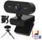 IGUGI Webcam con Microfono,Webcam PC Camara Web,1080P HD con Micrófono y Trípode,Vista de 85°,360° Ajustable,USB Plug & Play,Automático para Reuniones y Transmisión para Windows/MacOS