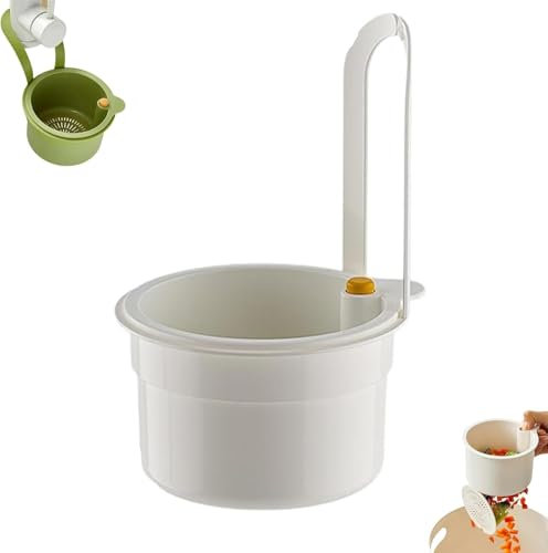 Faucet Hanging Strainer, Kitchen Sink Strainer Basket,Adjustable Sink Filter Tray Tap,Plastic Kitchen Sink Drain Basket,Easy Drain Filter with Bottom Release for Dish Scrapping Food Waste Leftovers