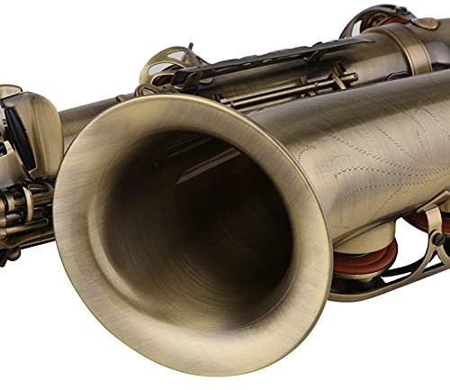 Generic Altosaxofon, Saxofon med Munstycke Bronze Antik E-plattsaxofon för Studentens Nybörjare