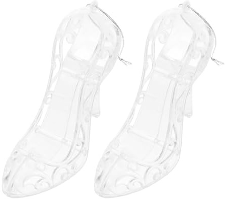 Mobestech 2pcs Mini Princess Shoe Christmas Tree Ornaments High Heel Shaped Shatterproof Baubles Christmas Decoration for Xmas Tree Decorations