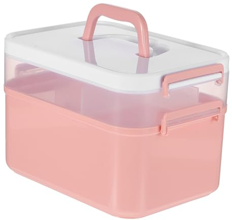 COLLBATH Art with Tool Supplies Box Pp Portable for Storage Nail Sturdy Easy-carrying Handle and Material Simple Generous Look Design for Personal Home Use