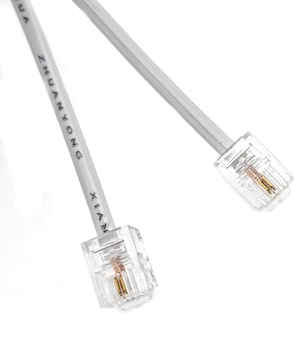 JZK 1M Weißes RJ11-zu-RJ11-Kabel, Hochgeschwindigkeits-Telefon- und Internetkabel, ADSL-Kabel, Telefon-zu-Breitband-Verlängerungskabel für BT, Modem, Festnetztelefon, Router