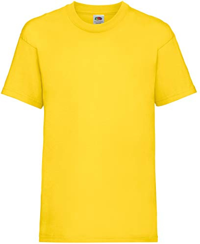 Fruit of the Loom Unisex Kids Original Crew Neck Short Sleeve T-Shirt, Yellow (gelb), 12-13 Years (Manufacturer Size: 152)
