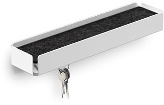 Konstantin Slawinski KEY-BOX - weiß/Filz Granit meliert. Schlüsselbrett mit Ablage für den Flur, Schmuckorganizer für dein Bad oder Schlafzimmer, Hakenleiste für die Küche oder Balkon