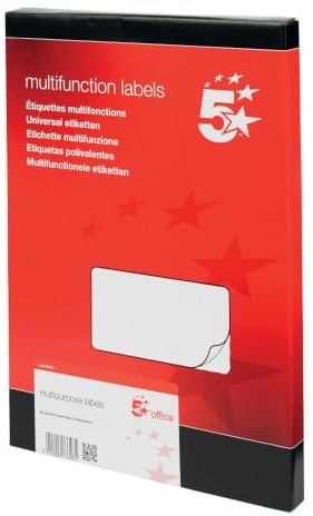 5 Star office 940437 99 x 93 mm Laser Copier and Inkjet Multipurpose Label - White (Pack of 100)