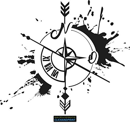 CLICKANDPRINT Aufkleber » Weg und Zeit, 40x35,1cm, Schwarz Reflektierend • Dekoaufkleber/Autoaufkleber/Sticker/Decal/Vinyl