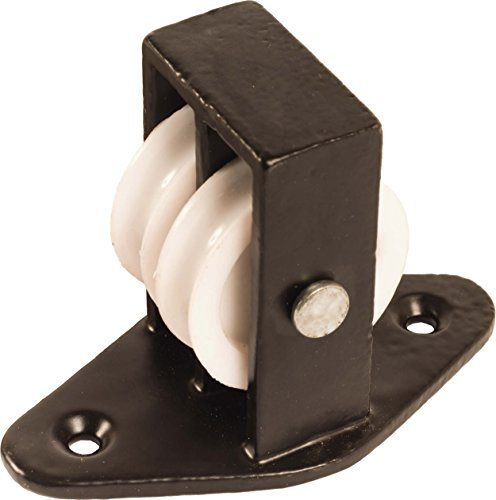 38mm Black Double Upright Cast Pulley with Nylon Wheel