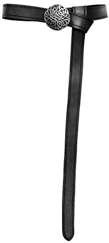 Andracor - Hochwertiger Kelten-Gürtel (164cm) aus Leder mit klarer Kante und Rille - universell einsetzbar für LARP, Römer und Fantasy - Schwarz