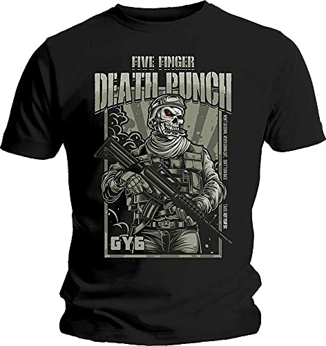 Five Finger Death Punch Men's War Soldier T - Shirt (Pack of 1)