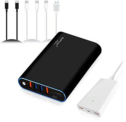 BatPower 75Wh Entrega de Alta Potencia Laptop USB C Banco de energía Compatible con MacBook Pro Air Portátil USB-C Cargador Portatil Batería Externa & Delgado 120W PD USB-C Adaptador con USB QC