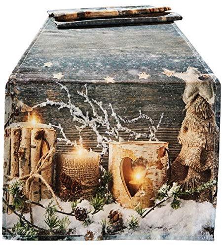 khevga Tischläufer Weihnachten Kerzenstimmung 140 x 40 cm