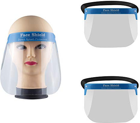 2 Stück Gesichtsschutzschild Schutzvisier Face Shield Visier Augenschutz Gesichtsschutz Schutzschild Gesichtsvisier