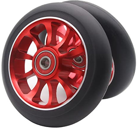 Z-FIRST Ersatz-Rad, 110 mm, mit ABEC 9 Kugellager, passend für MGP/Razor/Lucky Pro Scooter, 2 Stück, rot (a)