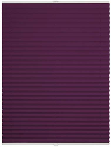 ondeco Thermo-Plissee auf Maß für alle Fenster innen, ohne Bohren, Montage Klemmträger bis 27 mm, Sonnenschutz-Rollo lichtschutz und Blickdicht Lila B: 30-40 cm, H: 40-100 cm