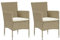 vidaXL 2X Garten Essstuhl Gartensessel Gartenstuhl Sessel Stuhl Rattanstuhl Gartenmöbel Stühle Balkonstuhl Terrassenstuhl Poly Rattan Beige
