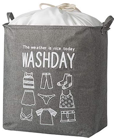 Yolistar 75L Großer Wäschekorb, Faltbare Wäschebox mit Griffen, 55 * 43 * 32cm, Wasserdichte Runde Baumwolle Leinen, zur Aufbewahrung von Hosen, Kleidung, Handtüchern, Baby Kleidung Spielzeug
