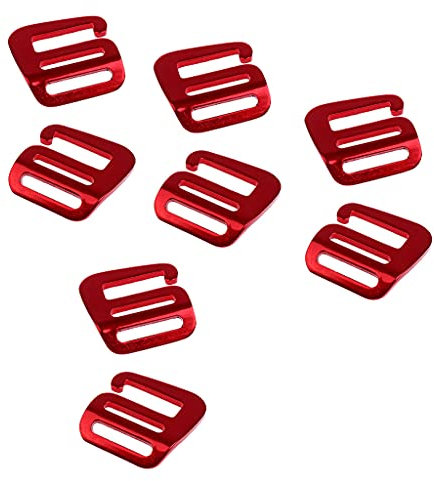 chiwanji 4 Pares de Hebillas Tácticas de 1 '' / 25 Mm con Gancho G para Correa de, Rojo, 25 mm