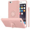 Cadorabo Custodia compatibile con Apple iPhone 6 / 6S in LIQUID ROSA - Custodia per Cellulare in Silicone TPU Flessibile con Anello - Paraurti per Cover Posteriore Ultra Sottile