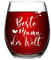 Livole Muttertagsgeschenk, Weihnachtsgeschenke für Mama, Frauen - Beste Mama der Welt - 15oz (450ml) Stammlos Glas, Weingläser ohne Stiel, Rotweinglas