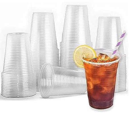 HOMESHOPA Disposable Cups Pack of 200-Clear, Food Grade Disposable Plastic Glasses for Parties, Events, Travel, Barbeque, Christmas, Plastic Cups for Soft Drinks, Water Dispenser, Beer 6 oz 180cc
