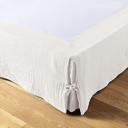 Cache-sommier Gaze de Coton 180 x 200 cm Gaia Blanc