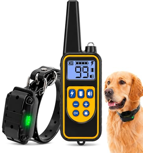 Collier de Dressage pour Chien - 4 Modes d'entraînement - Niveaux réglables 99 - Portée de 800 m - IPX67 Résistant à L’Eau - Convient à Toutes Les Races de Chiens