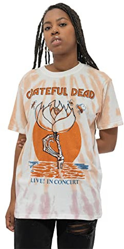 Grateful Dead T Shirt Sugar Magnolia Band Logo Official Unisex Dip Dye White M