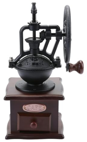 Handkaffeemühle, Holzkaffeemühle im Vintage-Stil, antike Handkaffeemühle mit verstellbarem Griff, manuelle Kaffeemühle, Holz Kaffeebohnen Mühler, Manuelle Kaffeemaschine Rolle